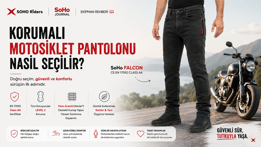 Korumalı motosiklet pantolonu nasıl seçilir — güvenlik sertifikası, koruyucu seviyesi ve kumaş yapısı | SoHo Riders