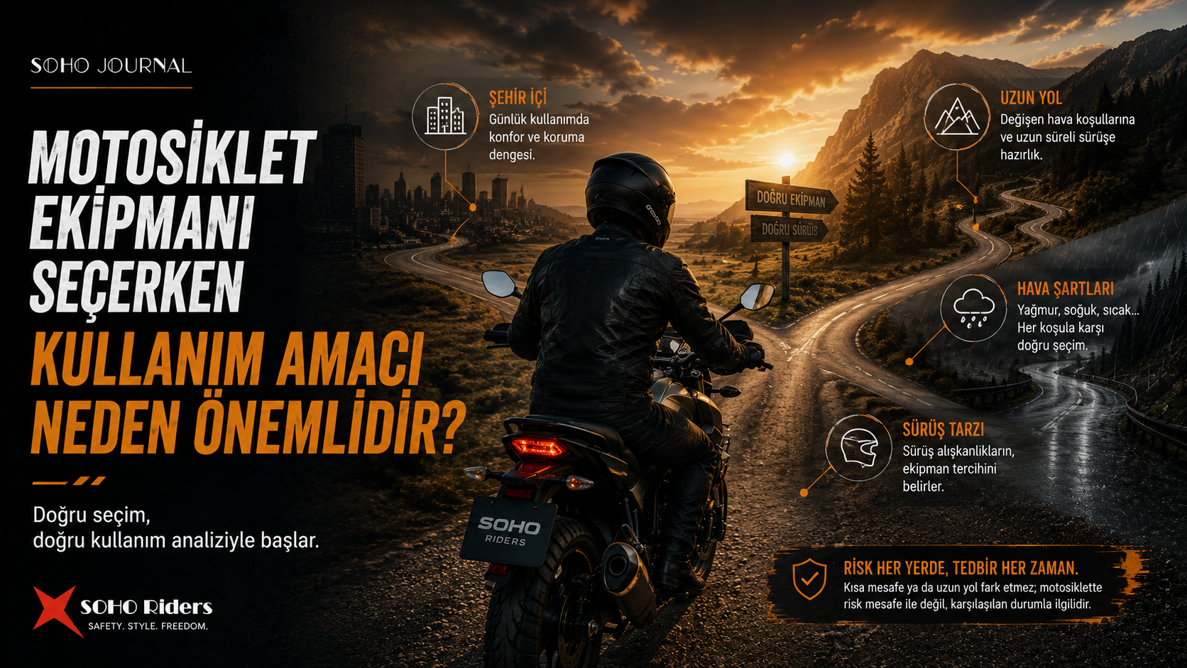 Motosiklet ekipmanı seçerken kullanım amacı neden önemlidir — SoHo Riders