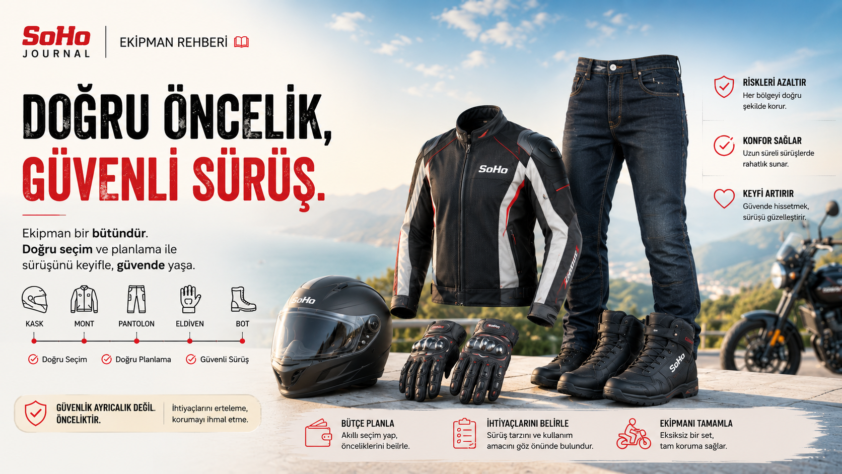 Motosiklet ekipmanlarında doğru öncelik sıralaması — ekipman seçimi nasıl planlanmalı | SoHo Riders